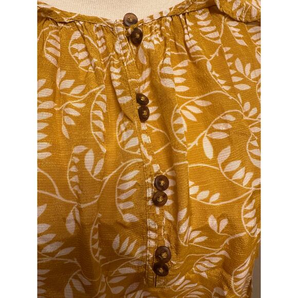Maeve Anthropologie Letizia Ruffled Blouse Marigold Sz Medium - Picture 3 of 8